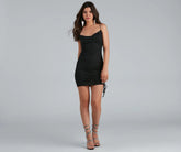Just Add Glitter Side Tie Mini Dress